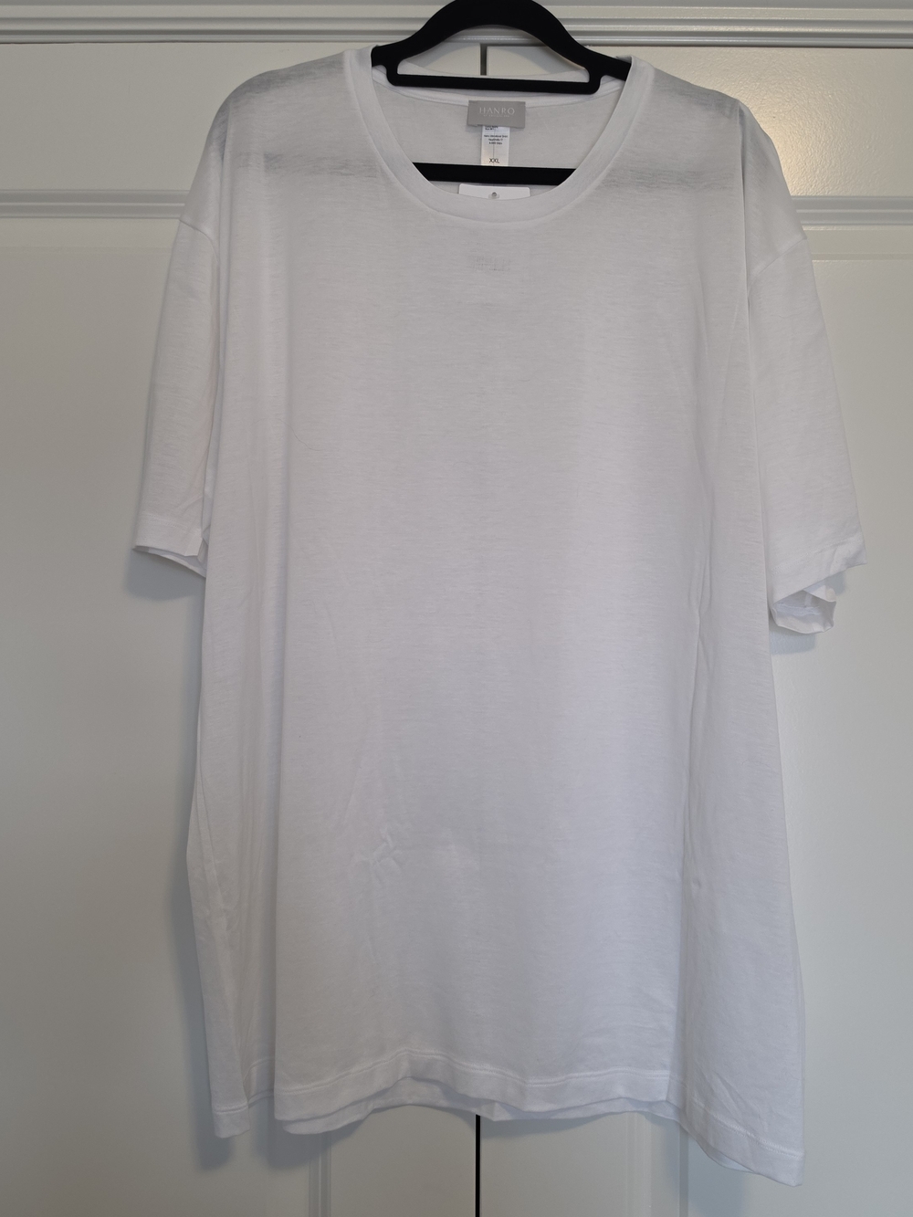 NWT HANRO OF SWITZERLAND 100% MERCERIZED COTTON WHITE LUXURY T-SHIRT XXL